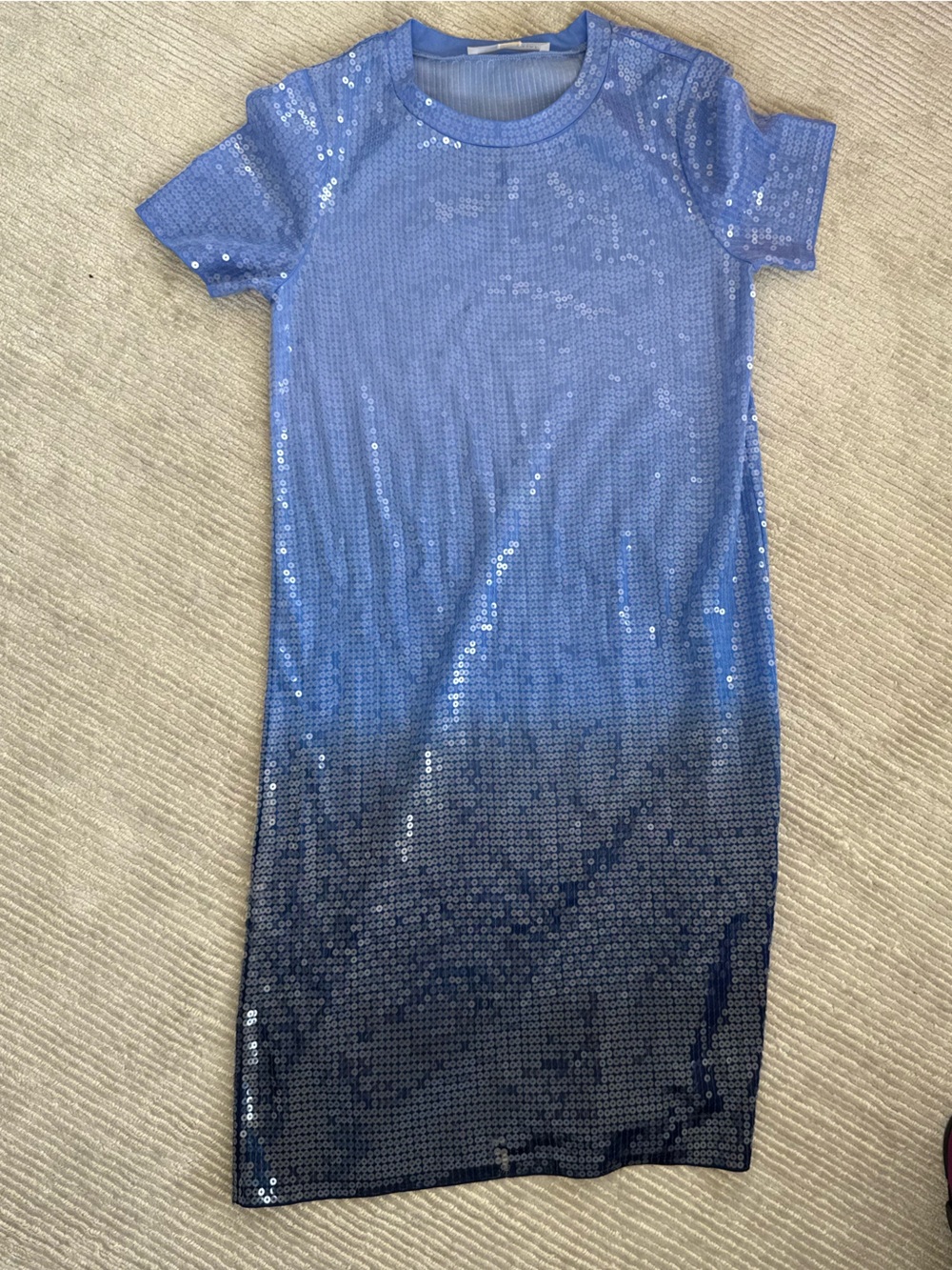 MICHAEL Michael Kors Blue Ombre Sequin Short-Sleeve Dress